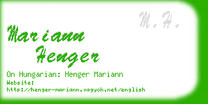 mariann henger business card